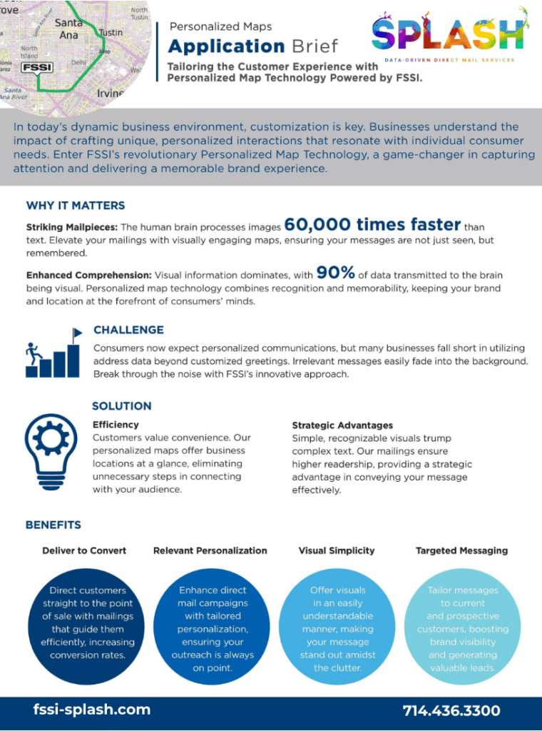 personalized maps in direct mail application brief